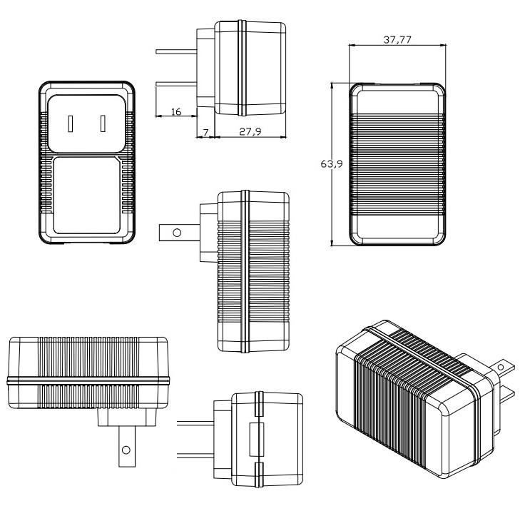 Adaptador AC DC de 18 W