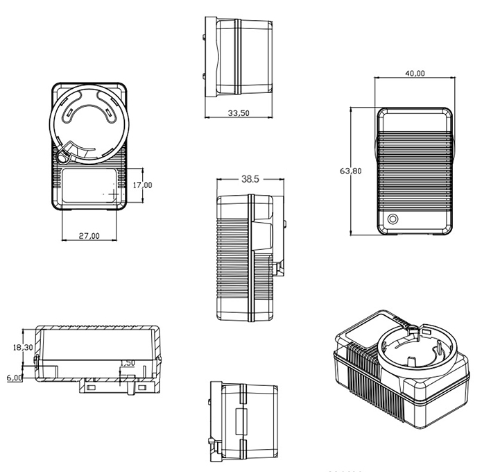 18W interchangebale wall AC head