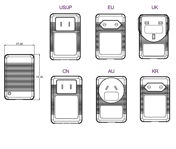 Fixed ac plug switching power supply charger-1